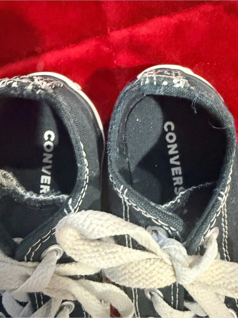 Converse Kids Black Canvas Low-Top Sneakers with White Laces